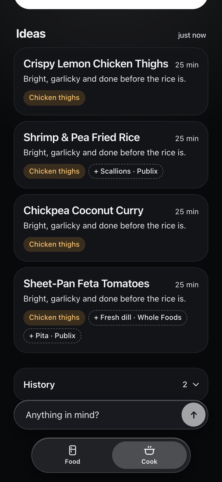 Cheffi: Ideas from what you have