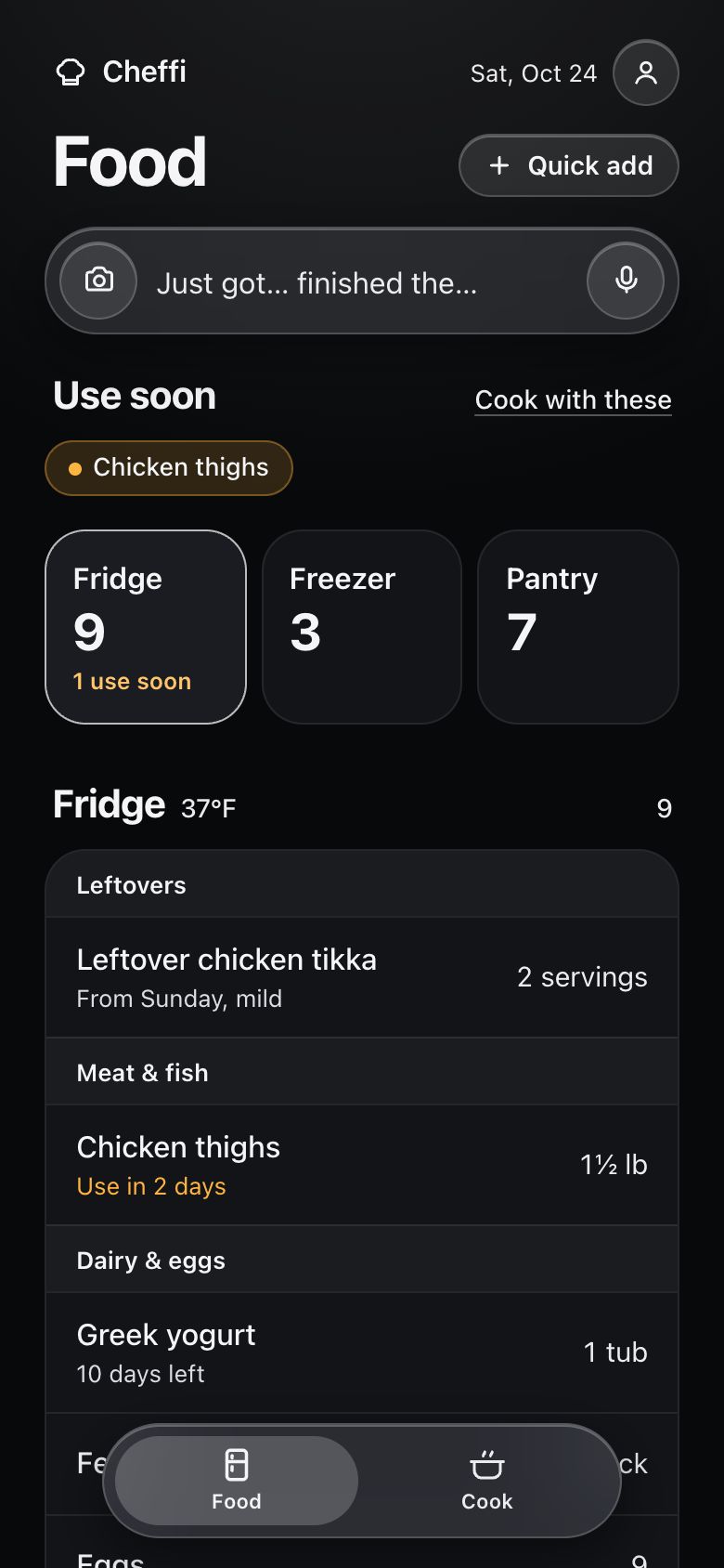 Cheffi: Fridge
