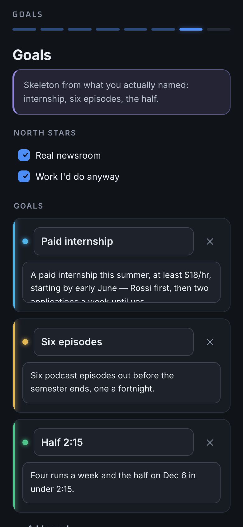 Nexus: Your goals, in your words