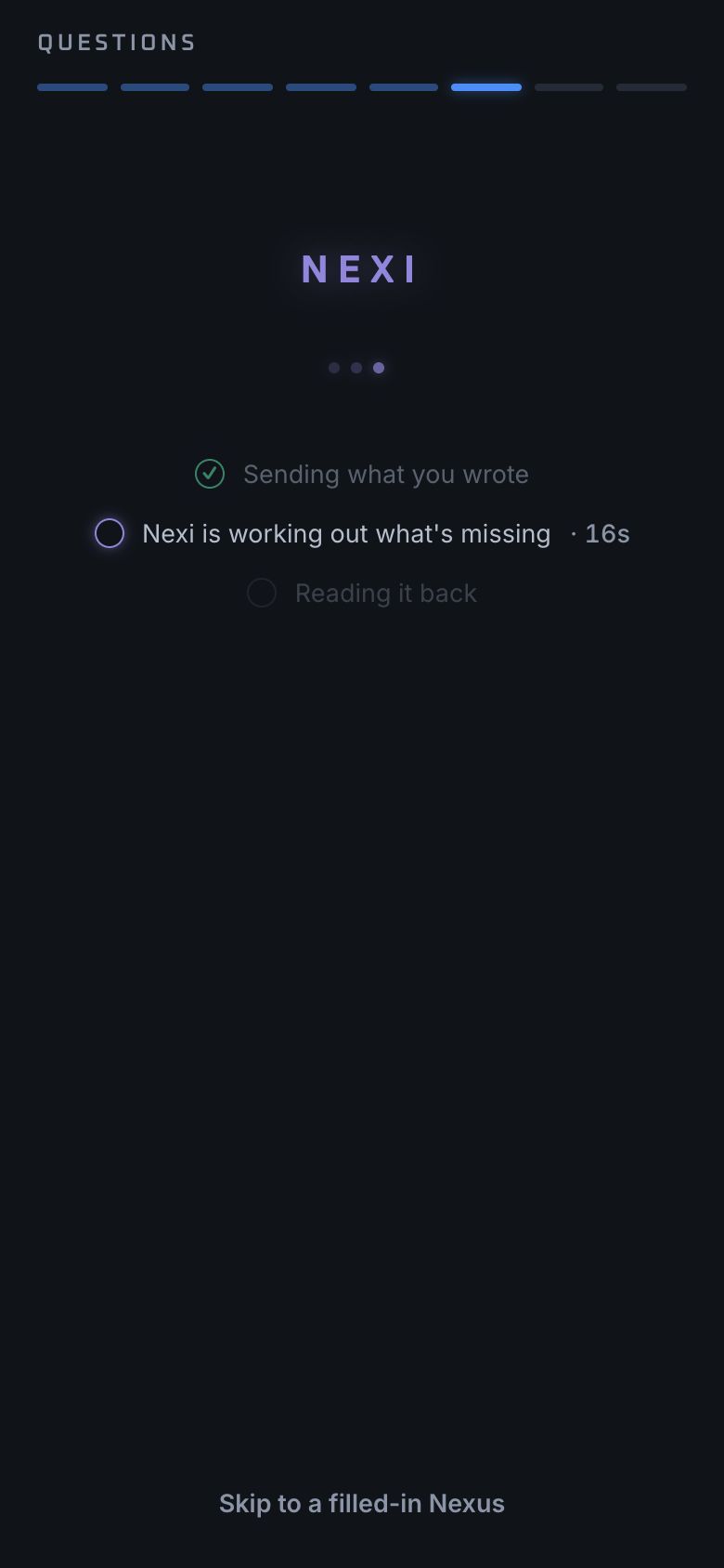 Nexus: Questions