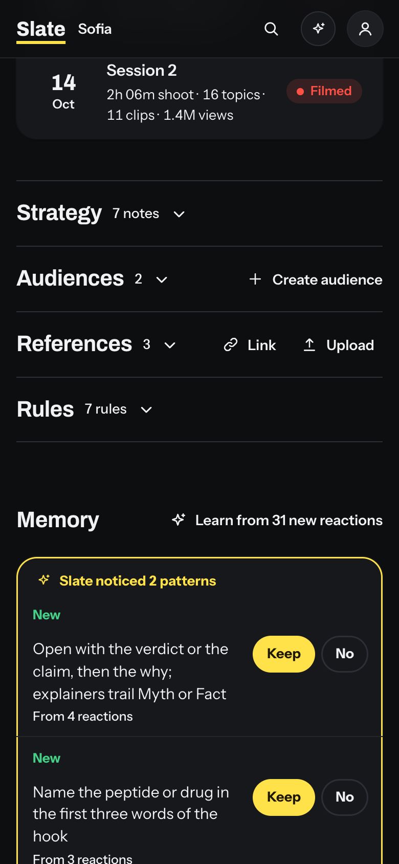 Slate: Memory